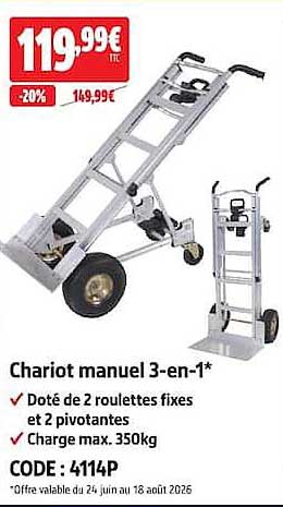 Chariot manuel 3-en-1*