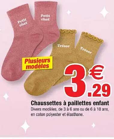 Chaussettes à paillettes enfant