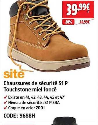 Chaussures de sécurité S1 P Touchstone miel foncé