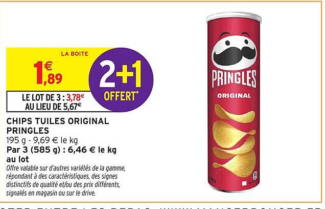 CHIPS TUILES ORIGINAL PRINGLES