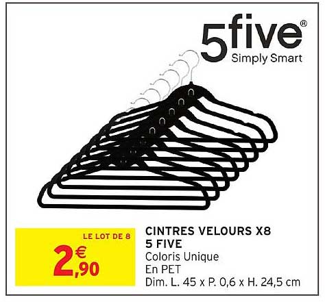 CINTRES VELOURS X8 5 FIVE