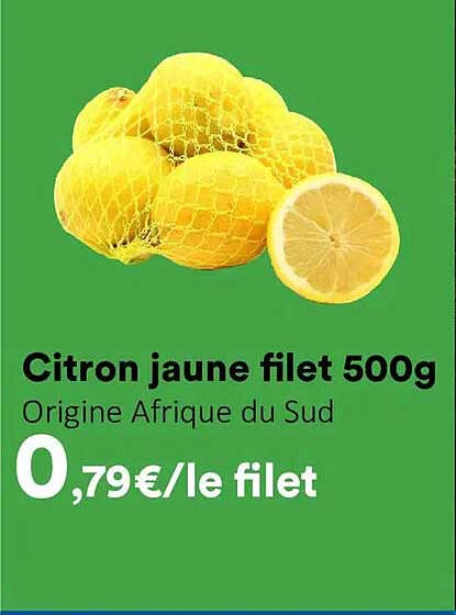 Citron jaune filet 500g