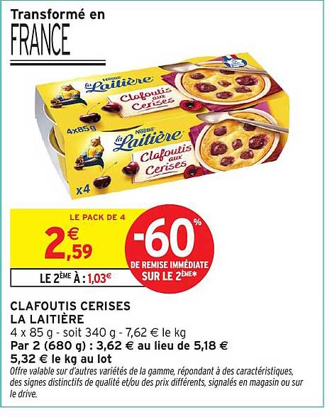 CLAFOUTIS CERISES LA LAITIÈRE