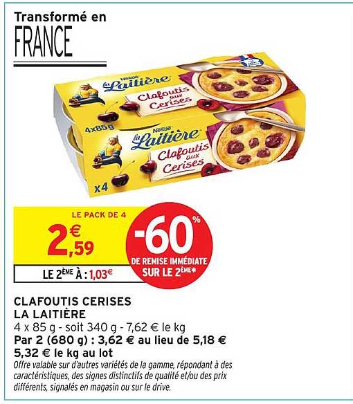 CLAFOUTIS CERISES LA LAITIERE