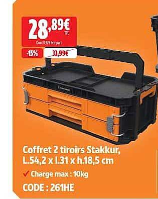 Coffret 2 tiroirs Stakkur, L.54,2 x l.31 x h.18,5 cm