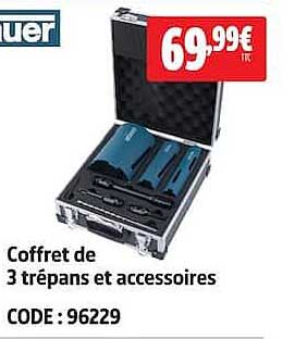 Coffret de 3 trépan(s) et accessoires