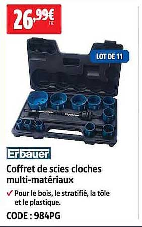 Coffret de scies cloches multi-matériaux
