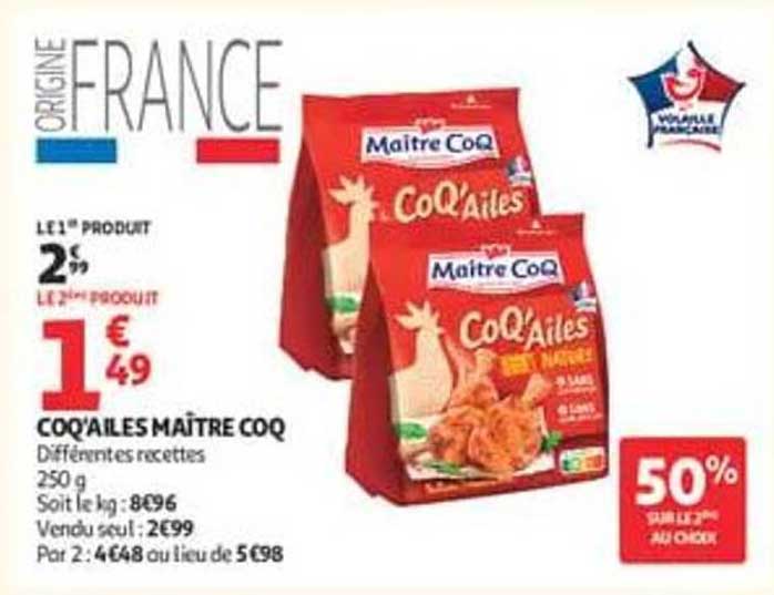 COQ’ÀILES MAÎTRE COQ Différentes recettes 250 g
