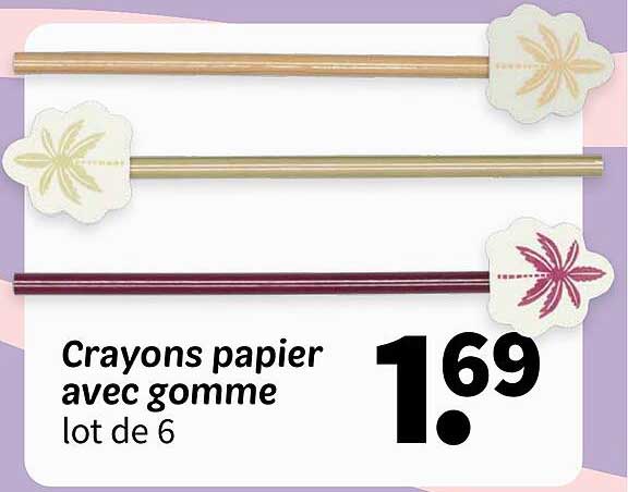 Crayons papier avec gomme