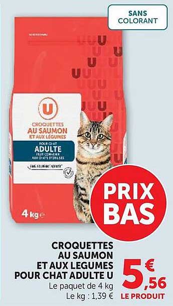 CROQUETTES AU SAUMON ET AUX LÉGUMES POUR CHAT ADULTE U