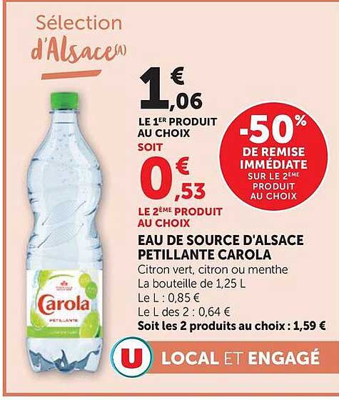Eau de source d’Alsace pétillante Carola