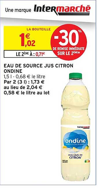 Eau de source jus citron Ondine