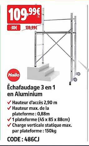 Échafaudage 3 en 1 en Aluminium