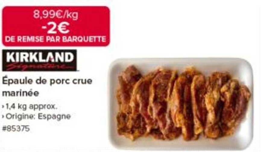 Épaule de porc crue marinée