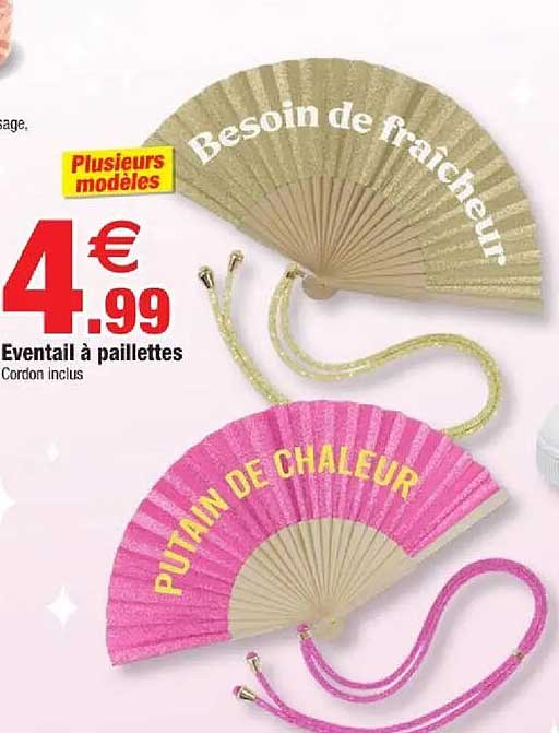 Eventail à paillettes