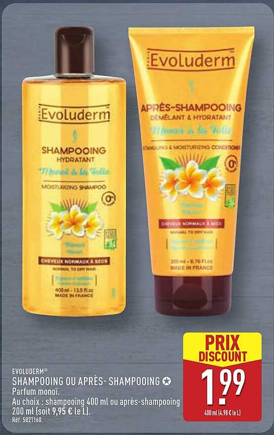 EVOLUDERM® SHAMPOOING OU APRÈS-SHAMPOOING Parfum monoï.