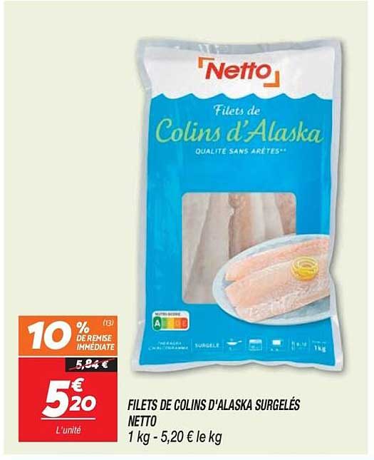 FILETS DE COLINS D'ALASKA SURGELÉS NETTO