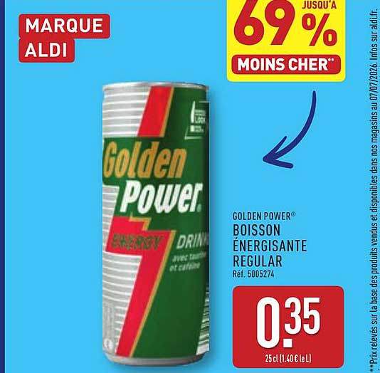 GOLDEN POWER® BOISSON ÉNERGISANTE REGULAR