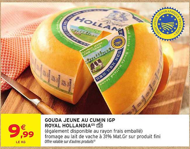 GOUDA JEUNE AU CUMIN IGP ROYAL HOLLANDIA(2)