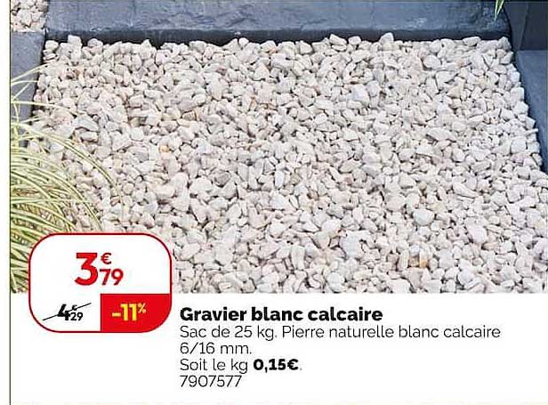 Gravier blanc calcaire