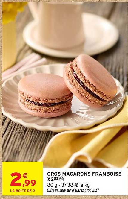 GROS MACARONS FRAMBOISE X2