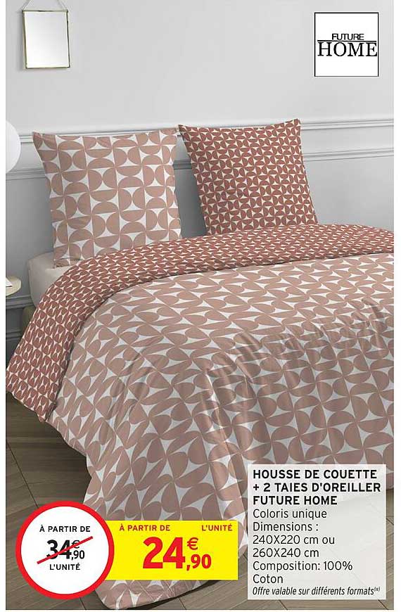 HOUSSE DE COUETTE + 2 TAIES D'OREILLER FUTURE HOME