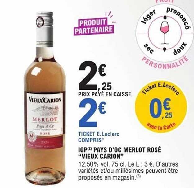 IGP(2) PAYS D'OC MERLOT ROSÉ “VIEUX CARION”