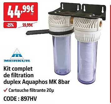 Kit complet de filtration duplex Aquaphos MK 8bar