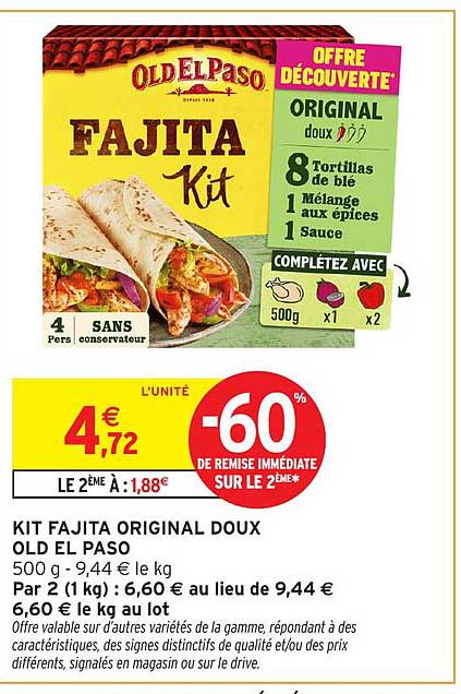 KIT FAJITA ORIGINAL DOUX OLD EL PASO