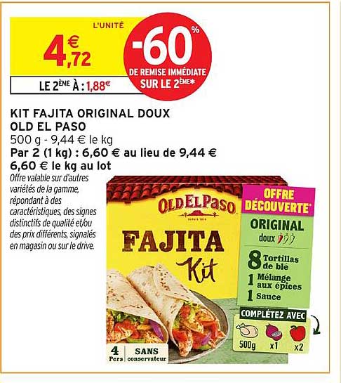 KIT FAJITA ORIGINAL DOUX OLD EL PASO