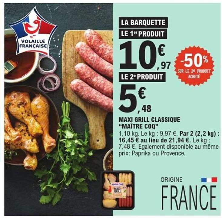 LA BARQUETTE LE 1er PRODUIT 10,97 € LE 2e PRODUIT 5,48 €
