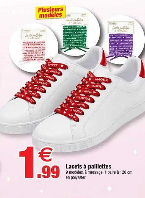 Lacets à paillettes