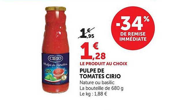 LE PRODUIT AU CHOIX PULPE DE TOMATES CIRIO
