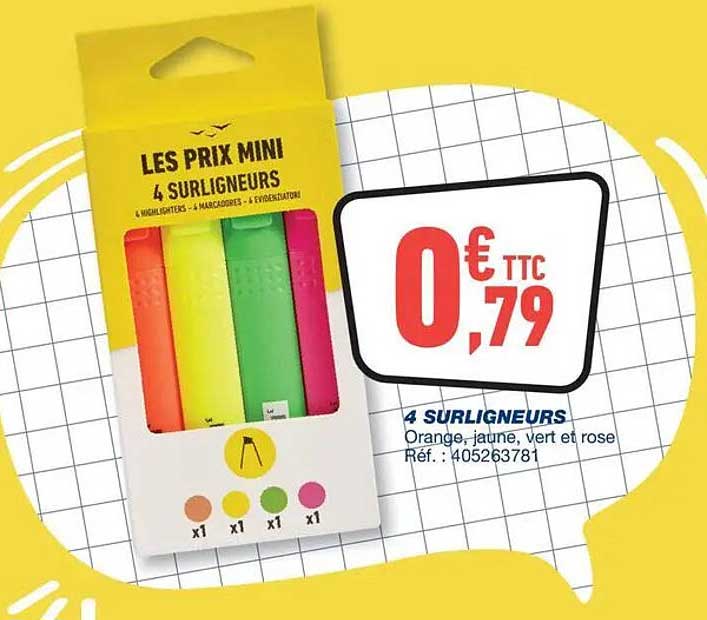 LES PRIX MINI 4 SURLIGNEURS