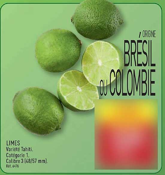 LIMES Variété Tahiti. Catégorie 1. Calibre 3 (48/57 mm). Réf. 6476
