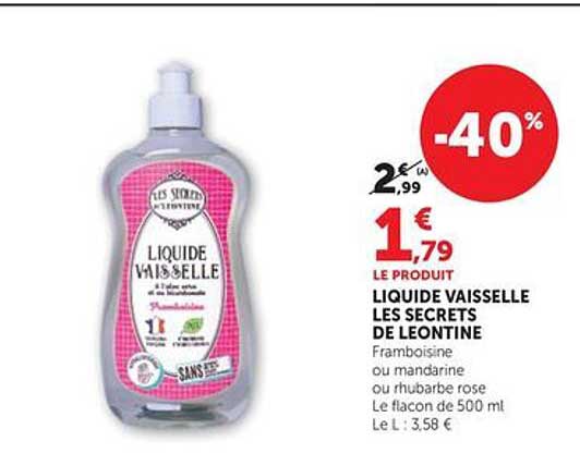 LIQUIDE VAISSELLE LES SECRETS DE LONTINE