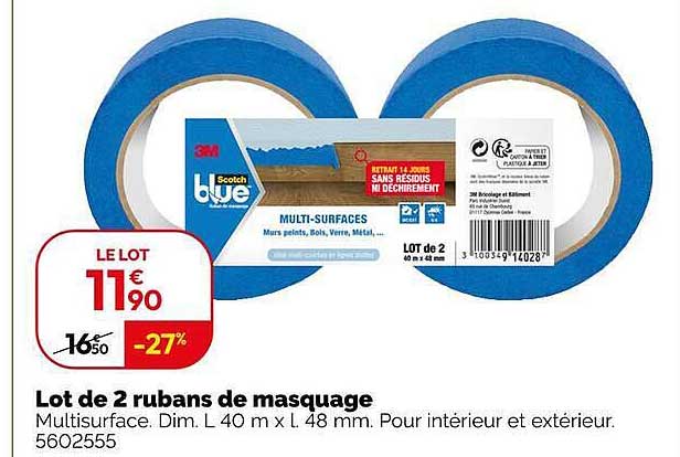 Lot de 2 rubans de masquage