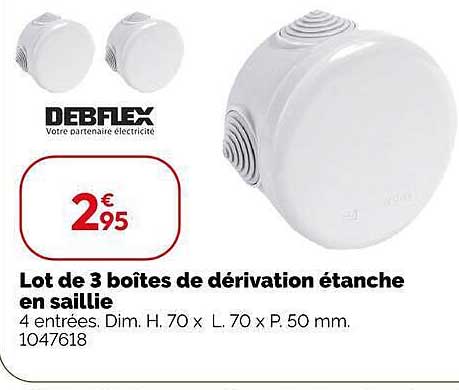 Lot de 3 boîtes de dérivation étanche en saillie