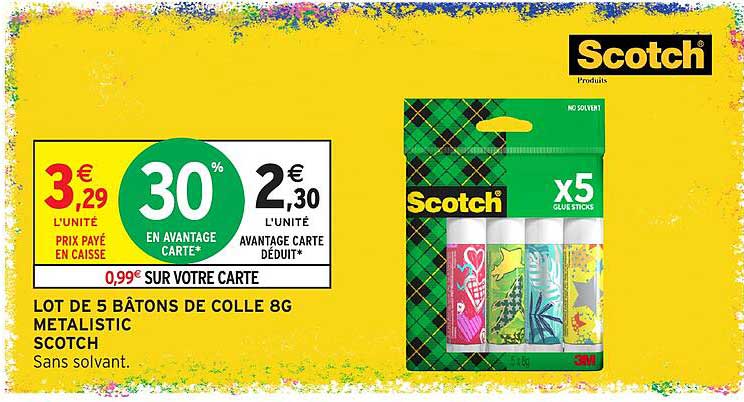 LOT DE 5 BÂTONS DE COLLE 8G METALISTIC SCOTCH