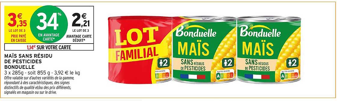 MAÏS SANS RÉSIDU DE PESTICIDES BONDUELLE