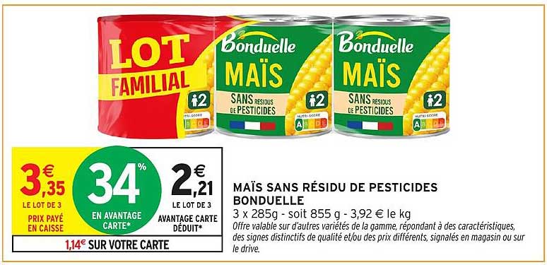 MAÏS SANS RÉSIDU DE PESTICIDES BONDUELLE