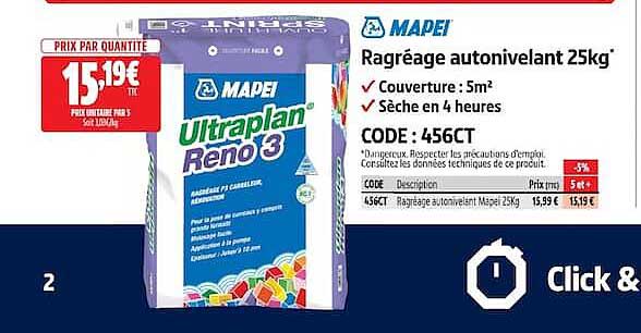 MAPEI Ultraplan Reno 3 Ragréage autonivelant 25kg*