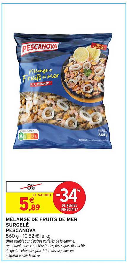 MÉLANGE DE FRUITS DE MER SURGELÉ PESCANOVA