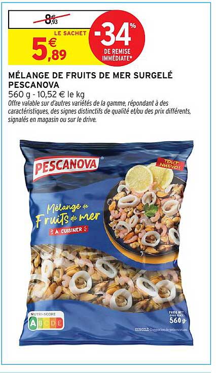 MÉLANGE DE FRUITS DE MER SURGELÉ PESCANOVA
