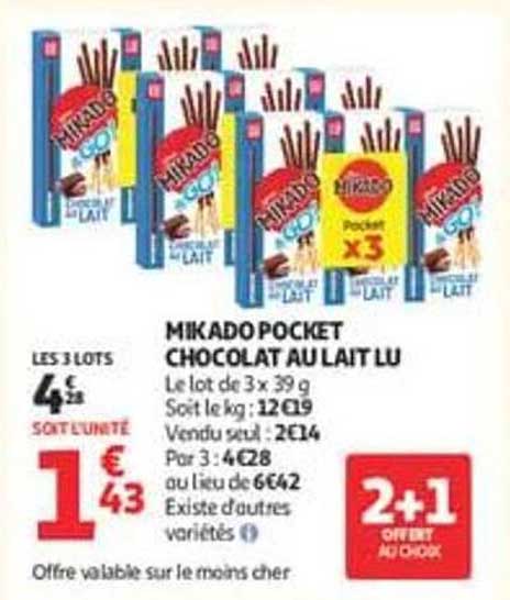 MIKADO POCKET CHOCOLAT AU LAIT LU