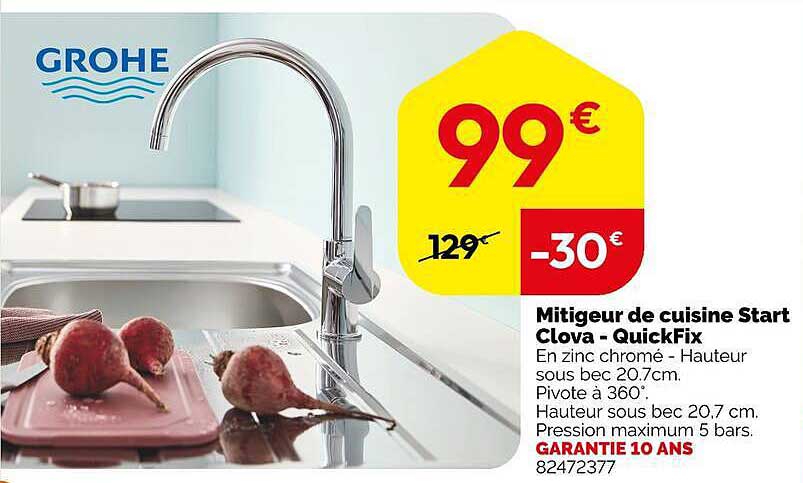 Mitigeur de cuisine Start Clova - QuickFix