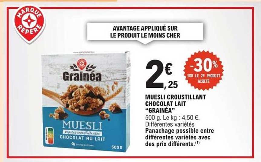 MUESLI CROUSTILLANT CHOCOLAT LAIT “GRAINÉA”
