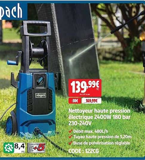 Nettoyeur haute pression électrique 2400W 180 bar 230-240V