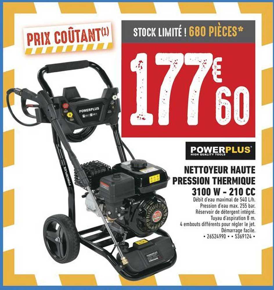 NETTOYEUR HAUTE PRESSION THERMIQUE 3100 W - 210 CC