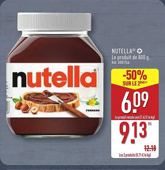 NUTELLA® Le produit de 800 g.